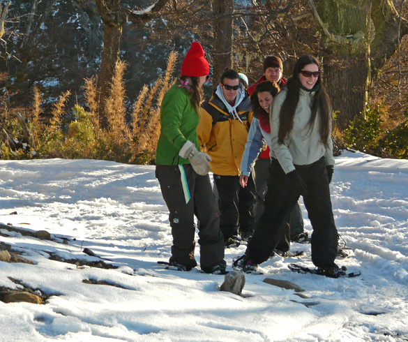 Atividades com raquetes de neve