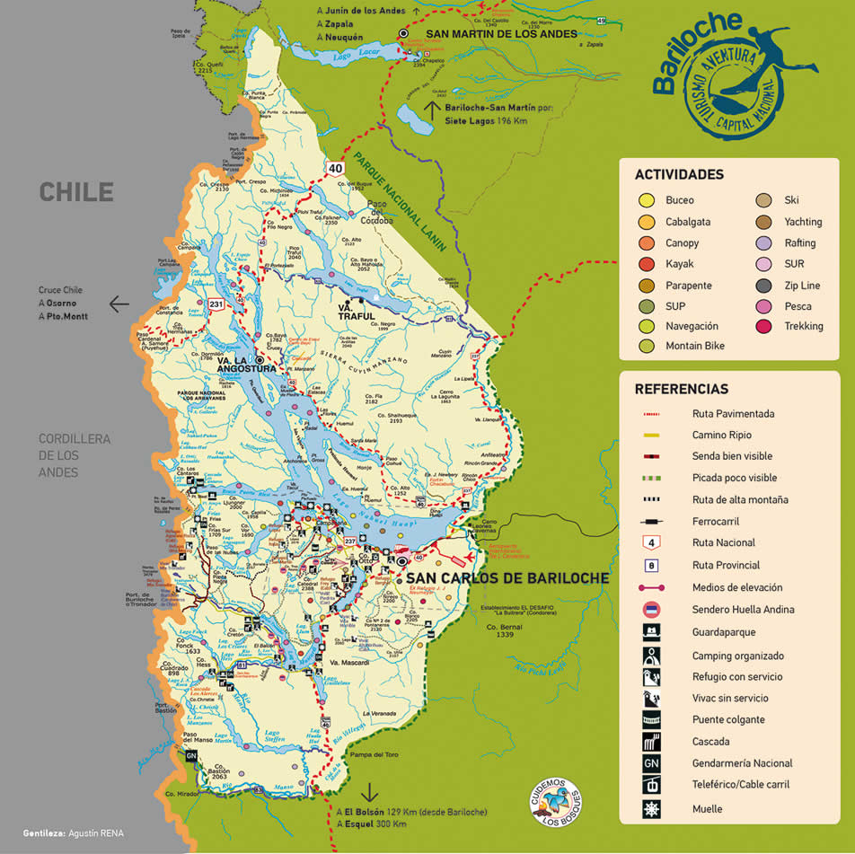 Mapas y planos de las actividades en Bariloche