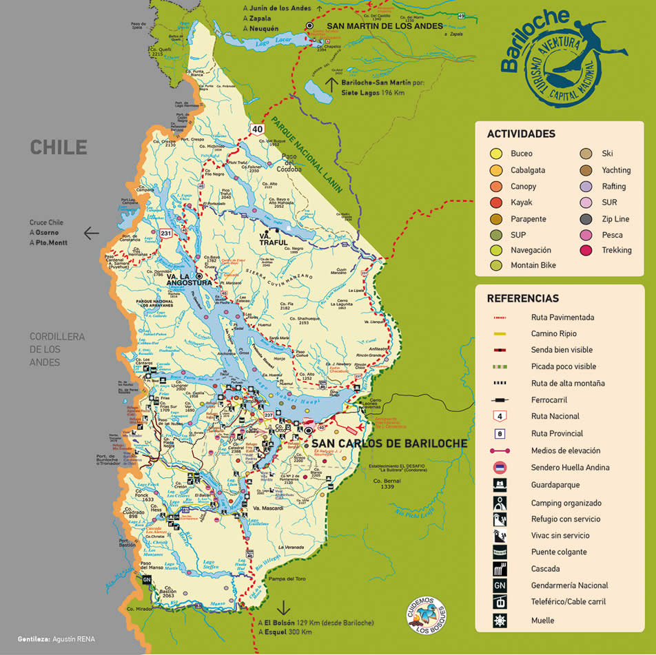 Mapas dos circuitos em Bariloche