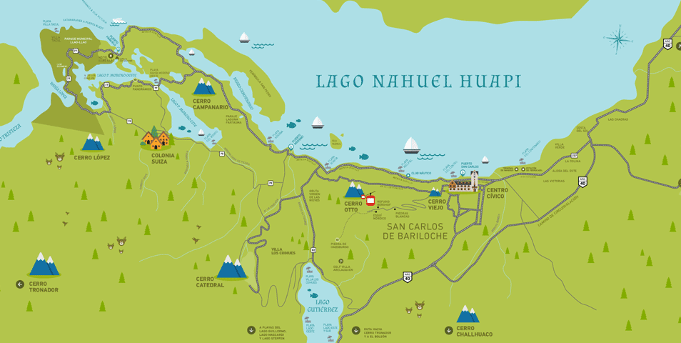 Mapas y planos de las actividades en Bariloche